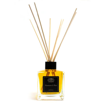 200ml Geranium & Rose Essential Oil Reed Diffuser - Hira Online